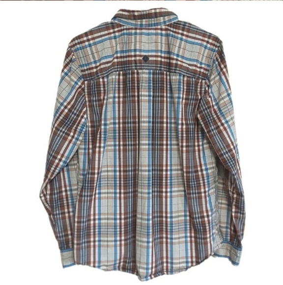 Prana Button Up Plaid Shirt Mens Medium - Picture 8 of 13